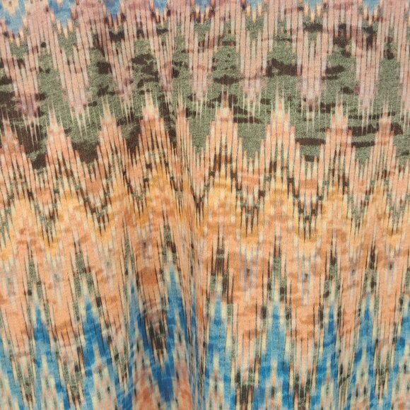 PRANA Mult Color Geometric Print Burnout Long Sleeve Crew Neck Shirt Sz L - Picture 3 of 10